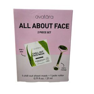Avatara All About Face Chill Out Sheet Mask & Jade Roller Massager Gift Set